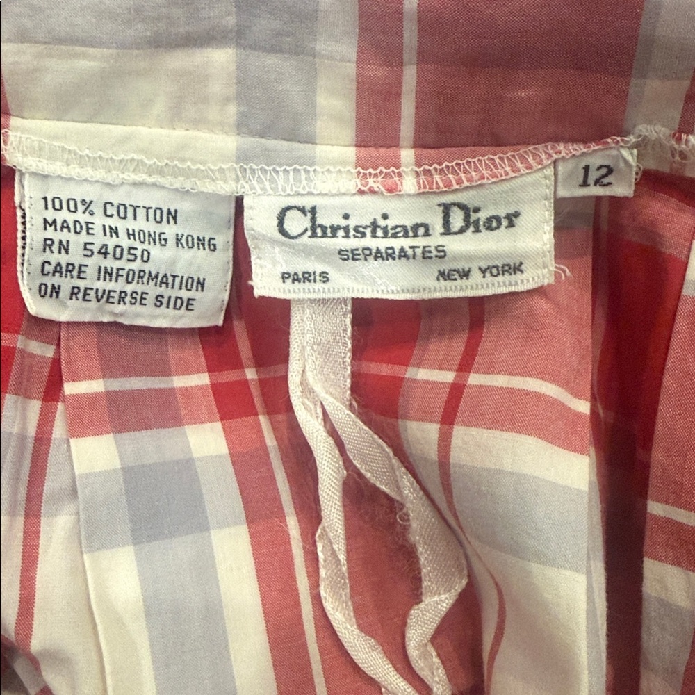 Vintage Dior Plaid Skirt - Picture 2 of 3